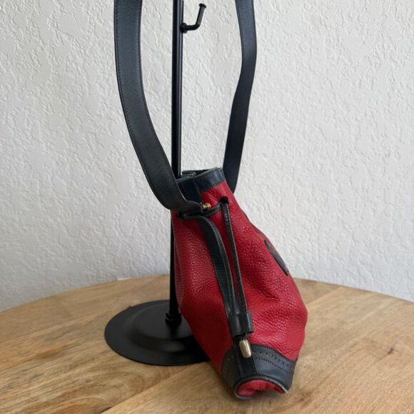 Celine Vintage Drawstring Red/Black Shoulder Bag - Picture 4 of 10